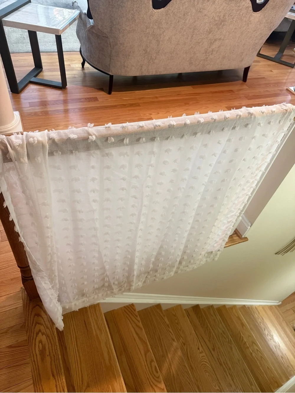 5 pieces Sheer Dot Textured Window Curtain Panel white color excellent condition